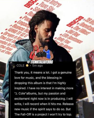 is j cole retiring